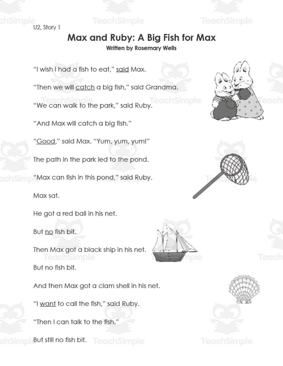 An educational teaching resource from Sarah Sorensen entitled 1st Grade Unit 2 Reading Street Stories Set downloadable at Teach Simple.