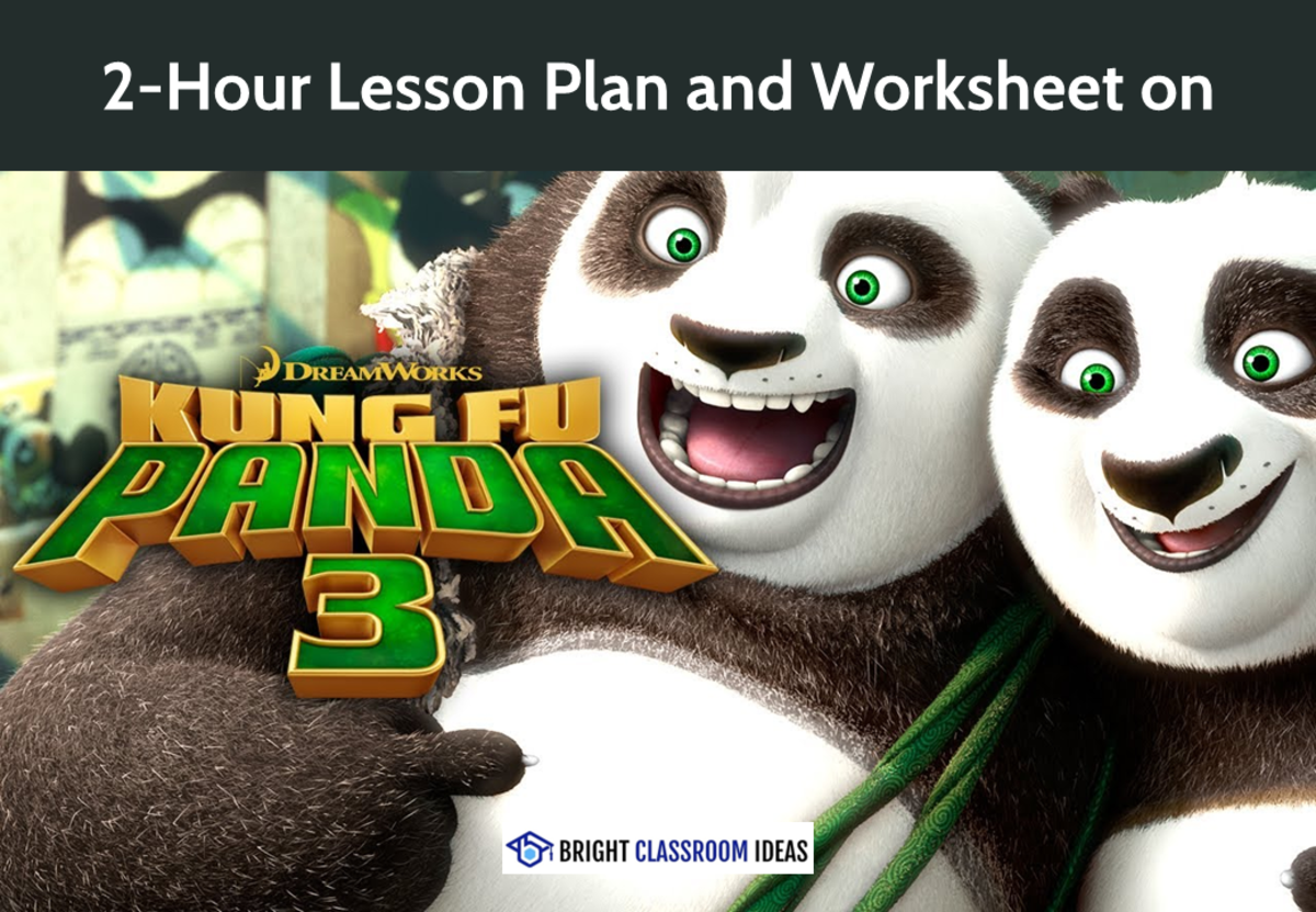An educational teaching resource from Bright Classroom Ideas Marketplace entitled 2-Hour Lesson Plan & Worksheet on 'Kung Fu Panda 3' downloadable at Teach Simple.