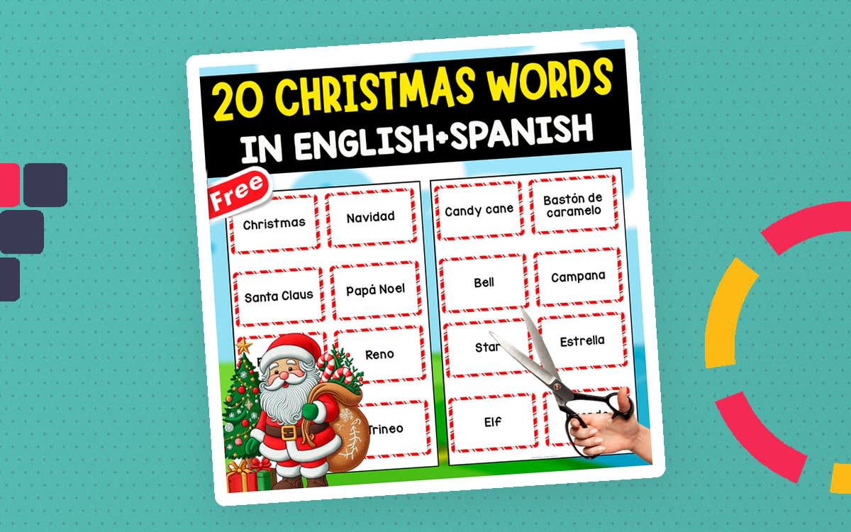 An educational teaching resource from EDITORIAL LAURA EDUCA entitled 20 CHRISTMAS WORDS | MEMORY GAME downloadable at Teach Simple.