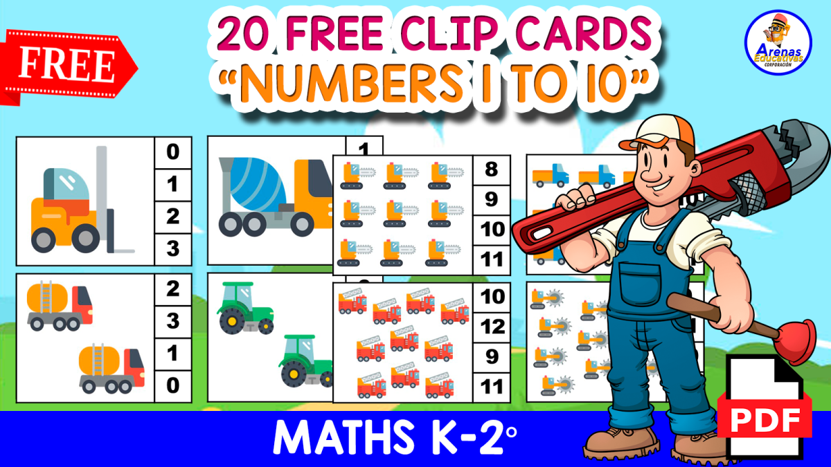 An educational teaching resource from EDITORIAL LAURA EDUCA entitled 20 COUNT AND CLIP CARDS | Means of Transport downloadable at Teach Simple.