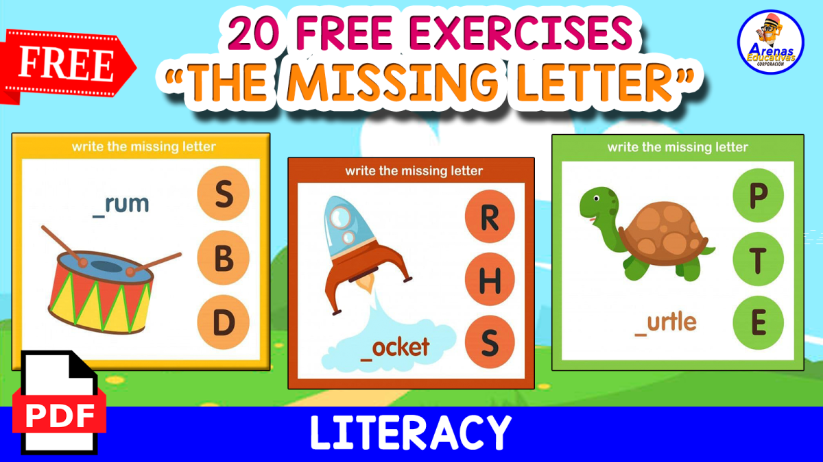 An educational teaching resource from EDITORIAL LAURA EDUCA entitled 20 FREE EXERCISES | THE MISSING LETTER downloadable at Teach Simple.