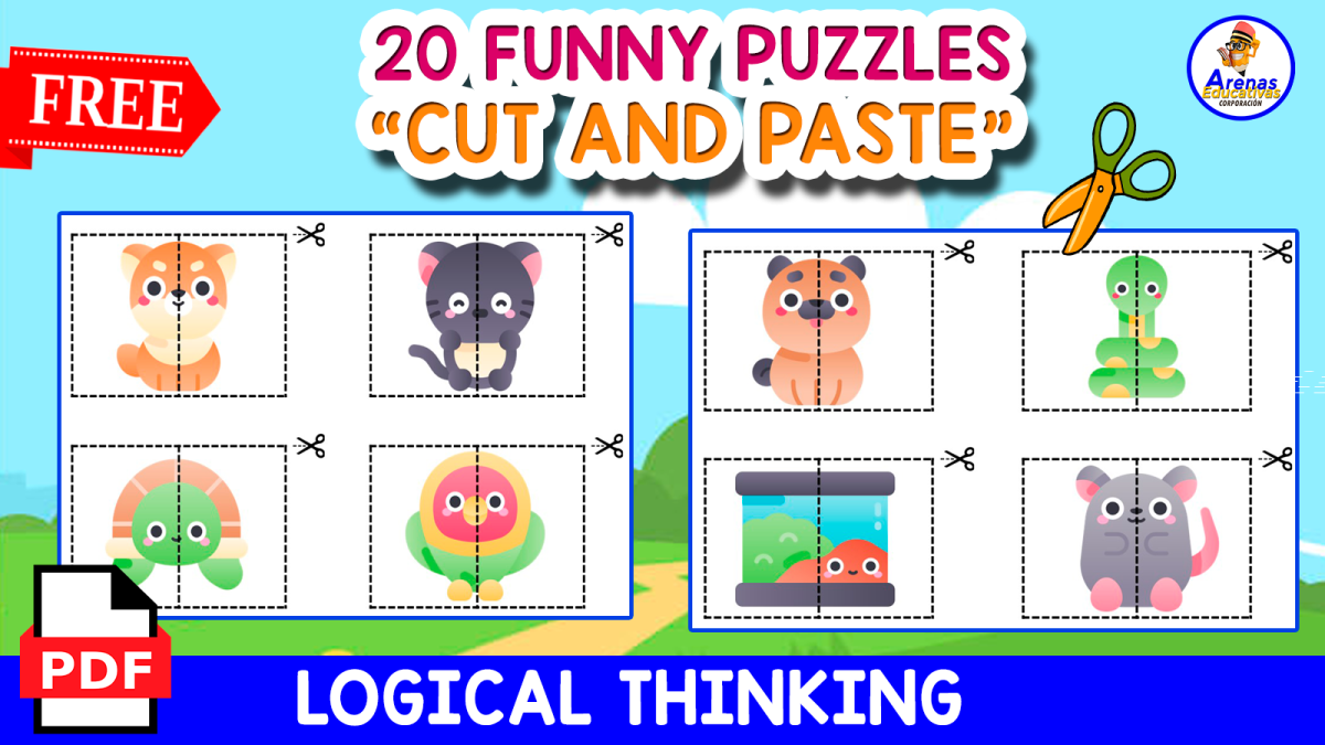 An educational teaching resource from EDITORIAL LAURA EDUCA entitled 20 FREE PUZZLES | Animals Themed for Kids downloadable at Teach Simple.