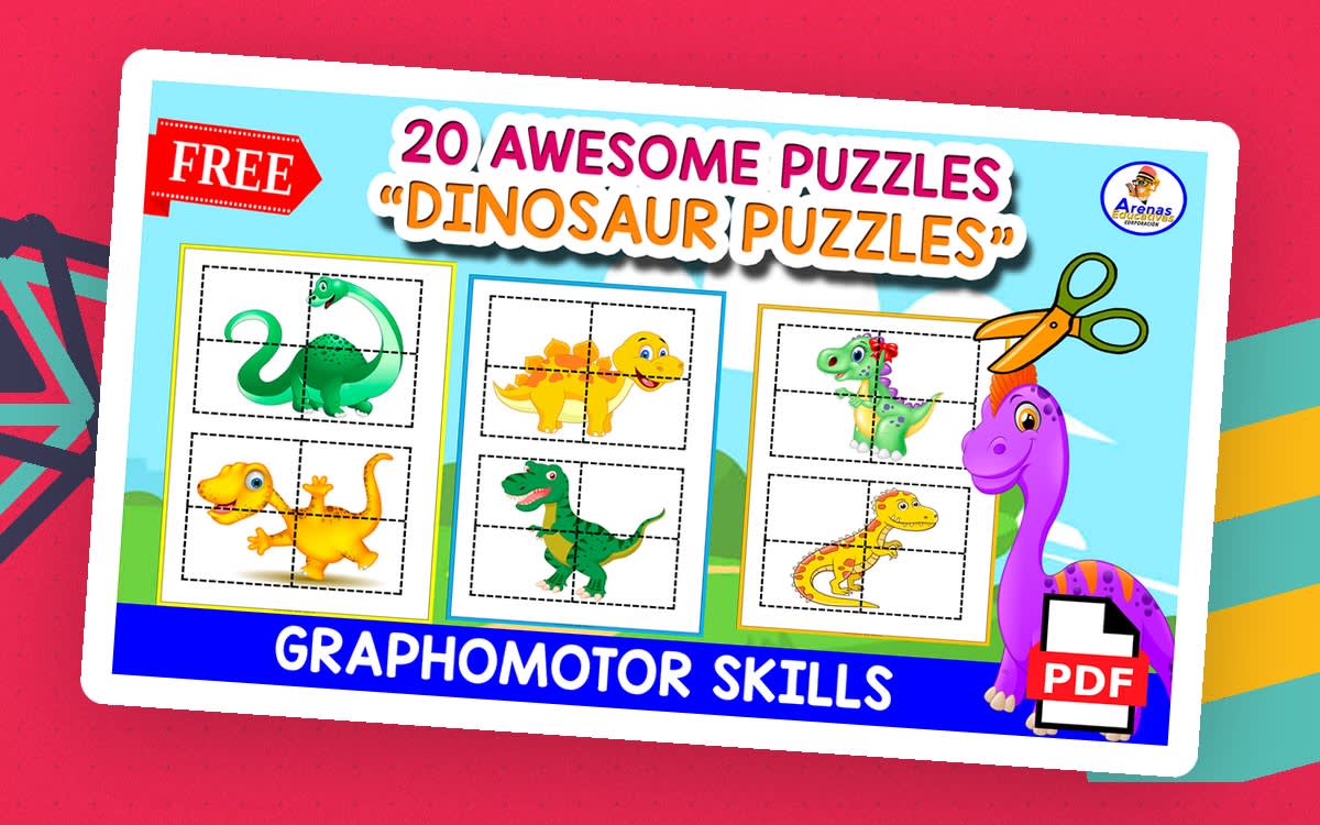 An educational teaching resource from EDITORIAL LAURA EDUCA entitled 20 FUNNY PUZZLES | Dinosaur Theme downloadable at Teach Simple.