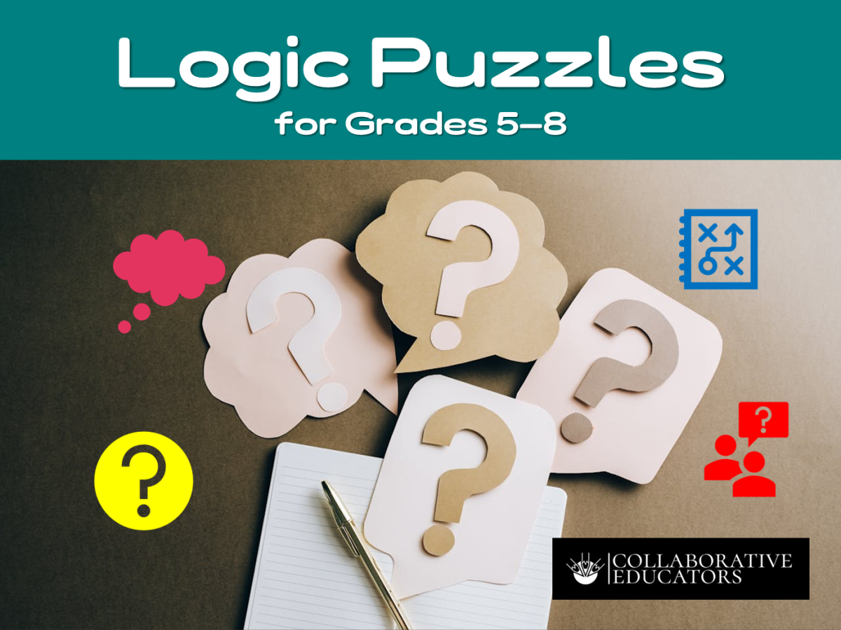 An educational teaching resource from Bright Classroom Ideas Marketplace entitled 20 Logic Puzzles for Grades 5-8 downloadable at Teach Simple.