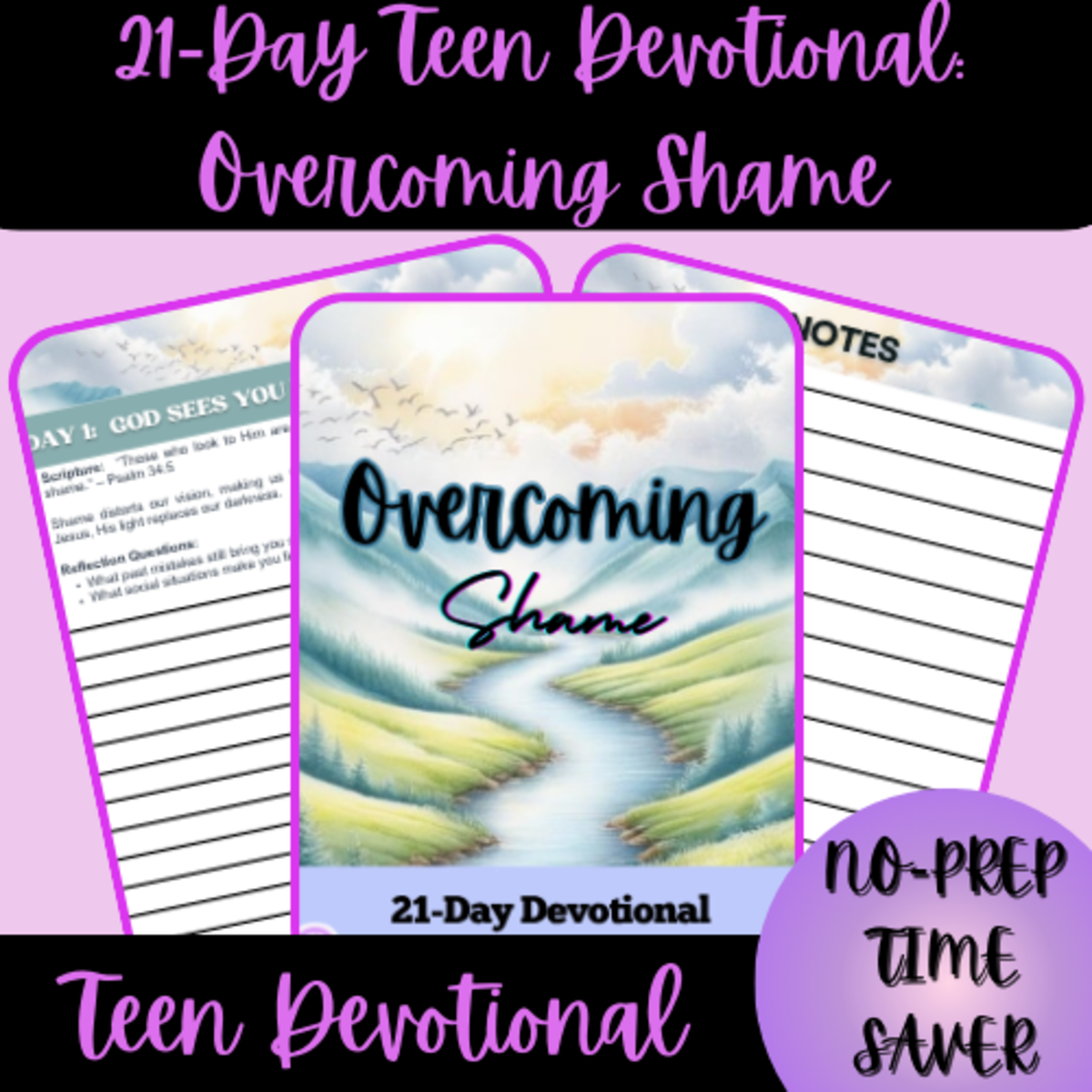 An educational teaching resource from Homeschool with Big Easy Homeschooling Mom entitled 21-Day Teen Devotional: Overcoming Shame downloadable at Teach Simple.