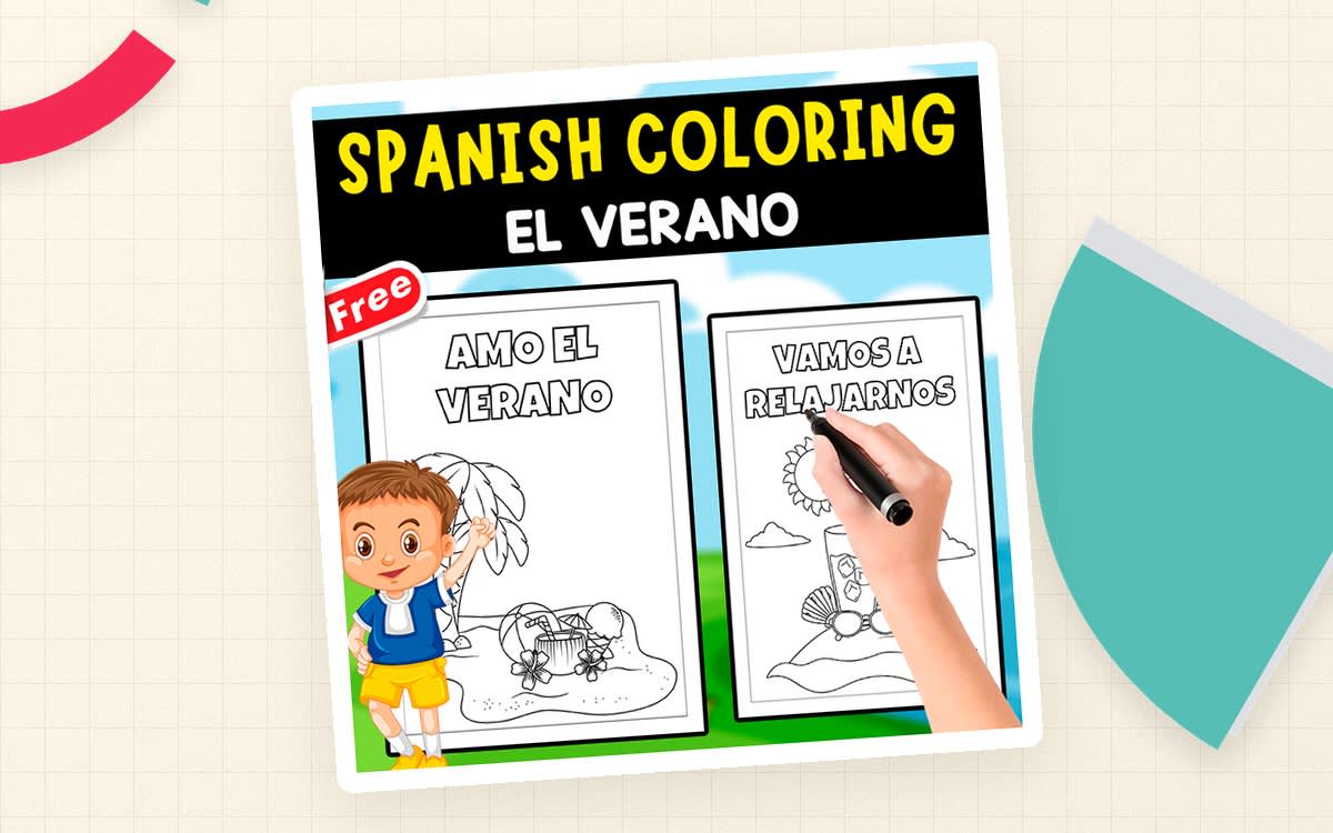 An educational teaching resource from EDITORIAL LAURA EDUCA entitled 21 FREE SPANISH COLOURING PAGES | EL VERANO downloadable at Teach Simple.
