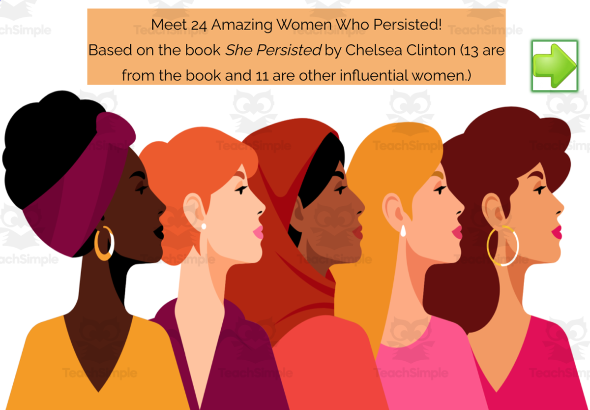 An educational teaching resource from Jennifer Moyer Taylor entitled 24 Amazing Women SEL Boom Cards-Book Companion to She Persisted by Chelsea Clinton downloadable at Teach Simple.