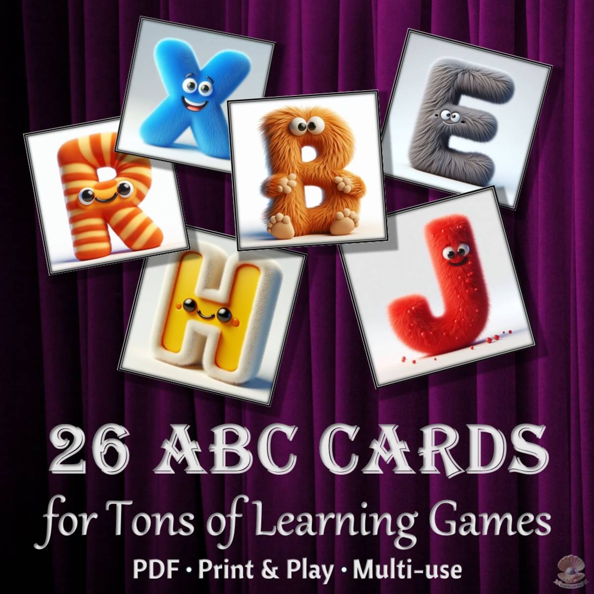An educational teaching resource from English with Rita entitled 26 Alphabet Flashcards | Furry A-Z Letters for Learning & Decor | PDF downloadable at Teach Simple.