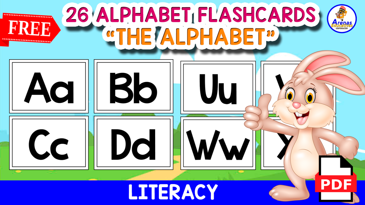 An educational teaching resource from EDITORIAL LAURA EDUCA entitled 26 ALPHABET FLASHCARDS | LOWER AND UPPER CASE downloadable at Teach Simple.