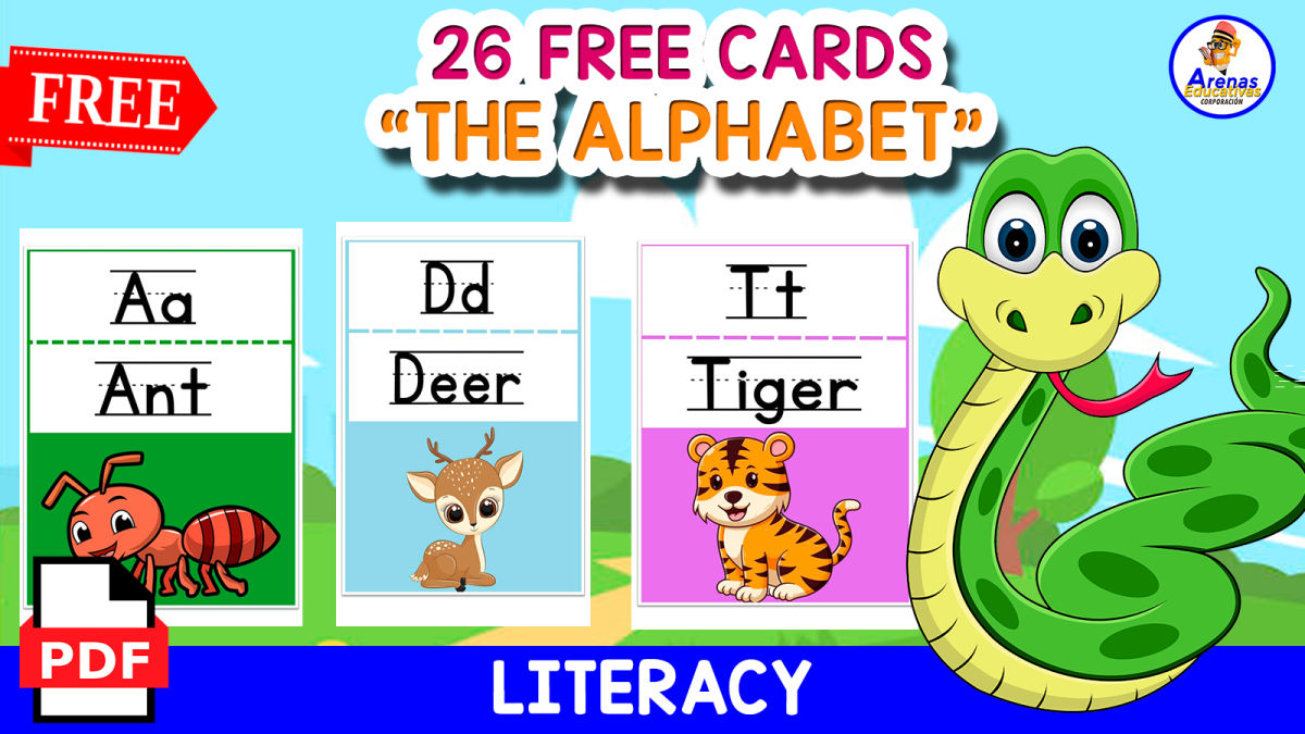 An educational teaching resource from EDITORIAL LAURA EDUCA entitled 26 FREE ALPHABET CARDS | THE ABECEDARY downloadable at Teach Simple.