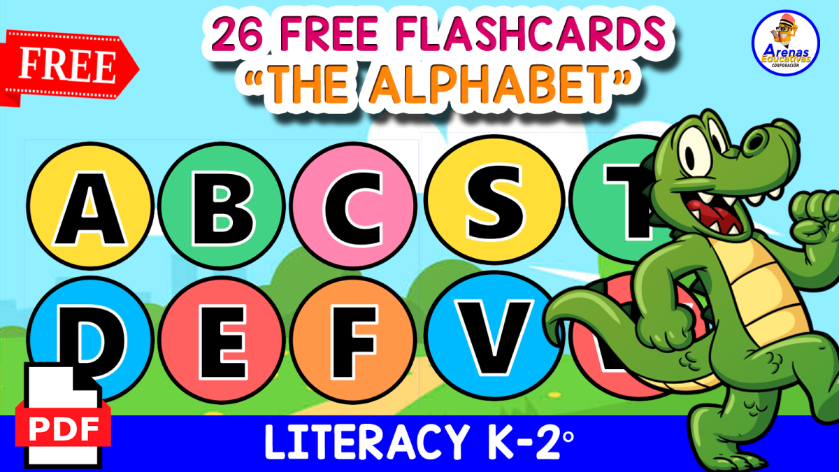 An educational teaching resource from EDITORIAL LAURA EDUCA entitled 26 FREE ALPHABET FLASHCARDS | Circle Themed FOR KIDS downloadable at Teach Simple.