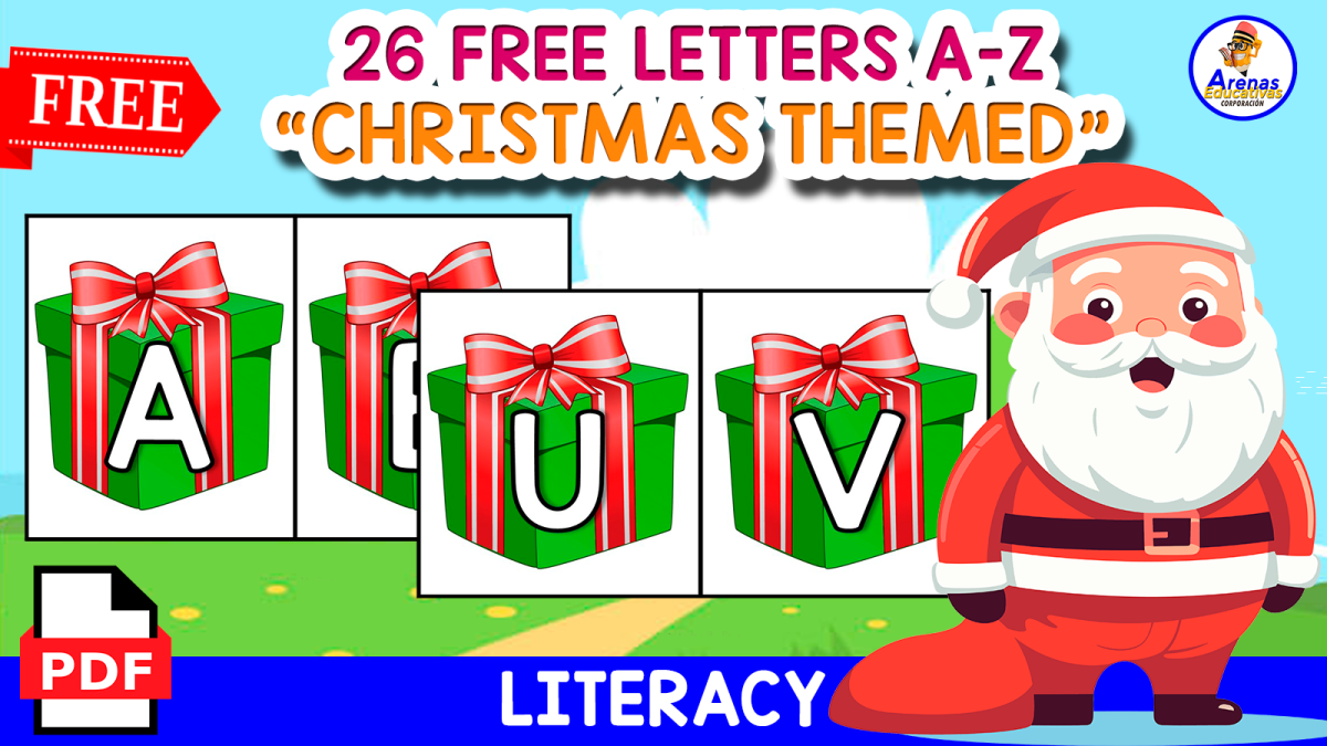 An educational teaching resource from EDITORIAL LAURA EDUCA entitled 26 FREE LETTERS | CHRISTMAS THEMED downloadable at Teach Simple.