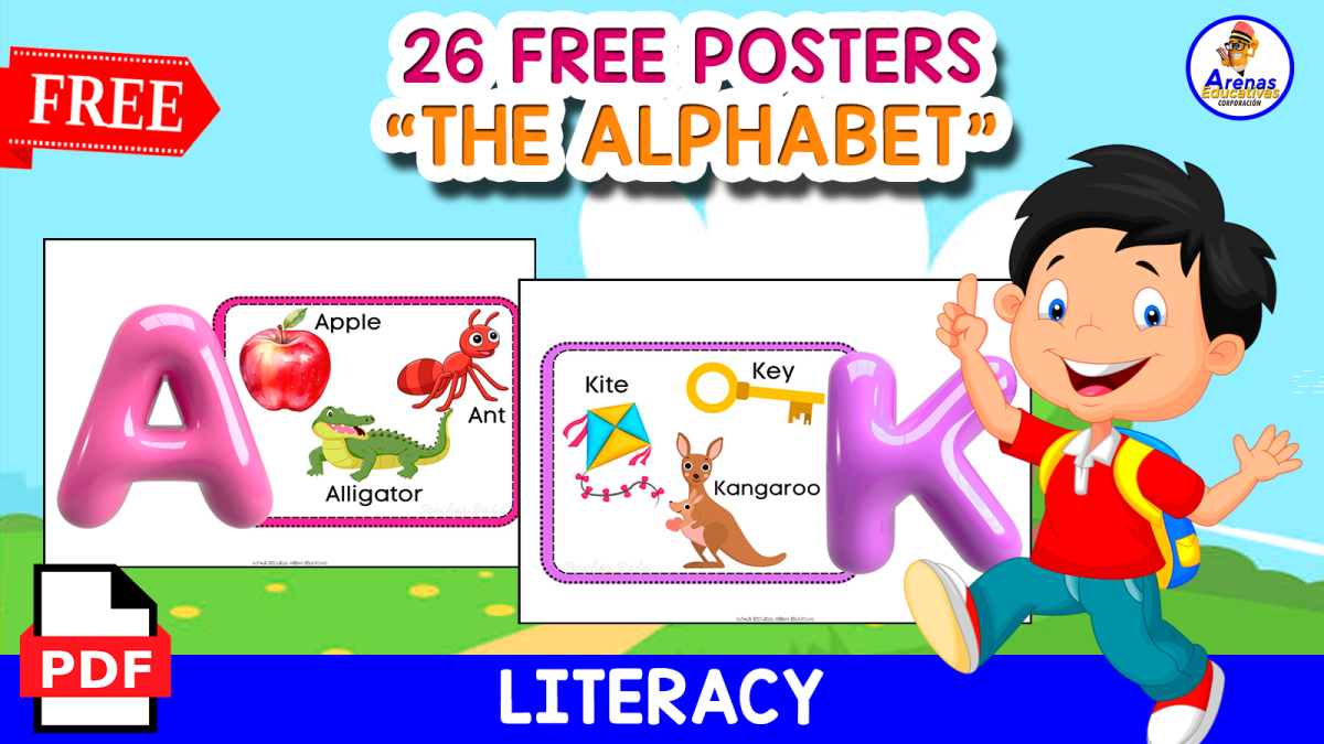 An educational teaching resource from EDITORIAL LAURA EDUCA entitled 26 FREE POSTERS | THE ALPHABET downloadable at Teach Simple.