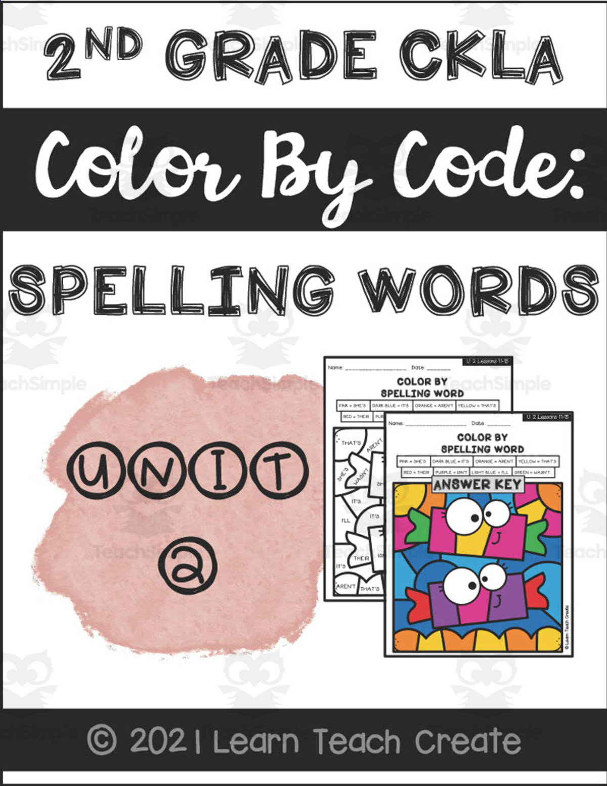 An educational teaching resource from Learn Teach Create entitled 2nd Grade CKLA Color by Code Unit 2 Pack downloadable at Teach Simple.
