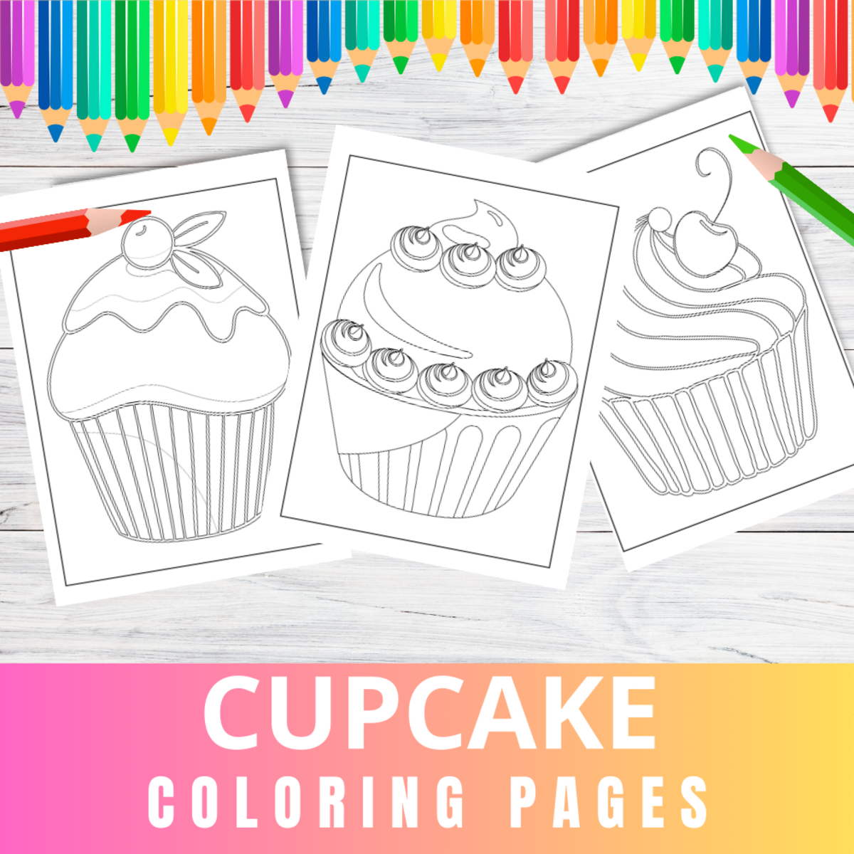An educational teaching resource from Perfect_Printables entitled 30 Cute Cupcake Coloring Page For Early Learners downloadable at Teach Simple.
