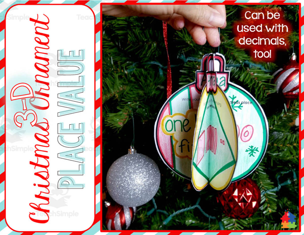 An educational teaching resource from Teachers R Us Homeschool entitled 3D Christmas Ornament | Place Value Craft downloadable at Teach Simple.