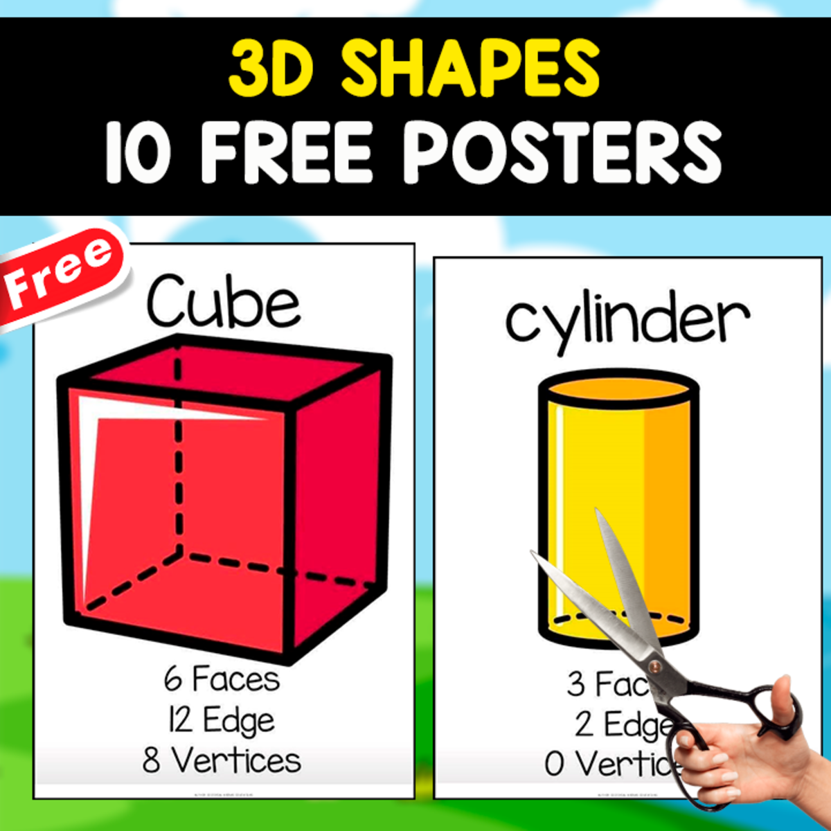 An educational teaching resource from EDITORIAL LAURA EDUCA entitled 3D SHAPES | 10 FREE POSTERS downloadable at Teach Simple.