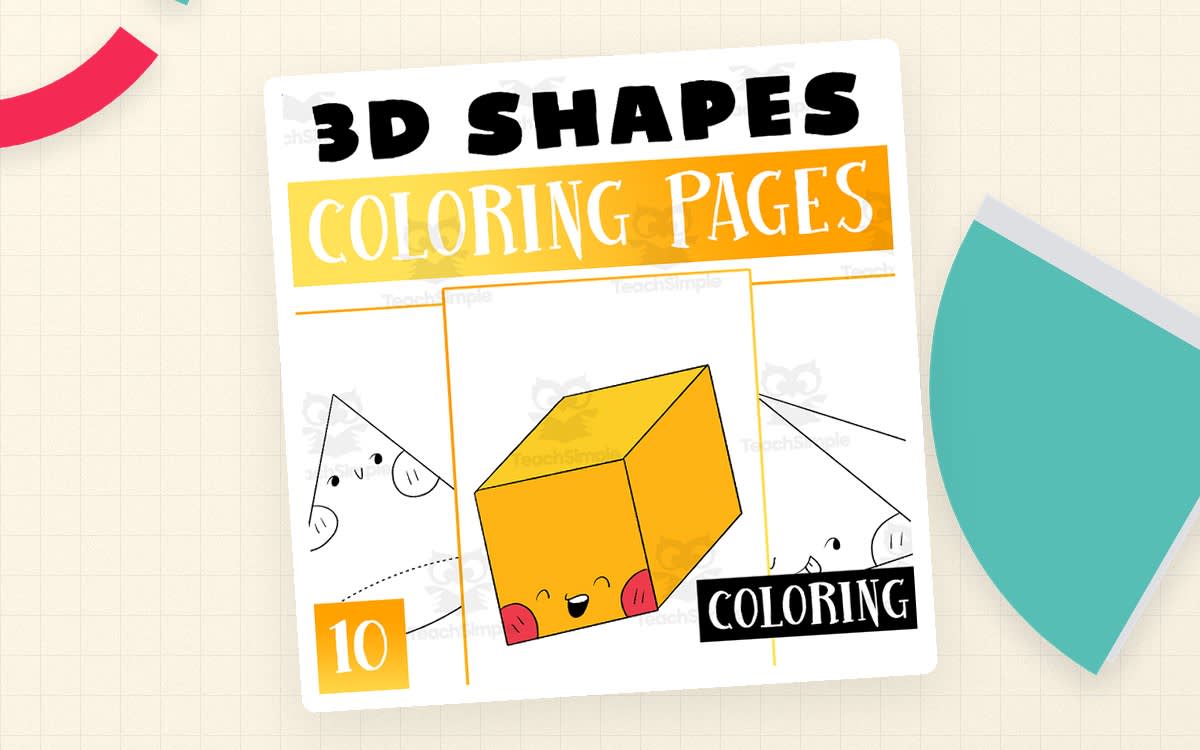 An educational teaching resource from Lapiiin Art Activities entitled 3d Shapes coloring pages printable Worksheet Activity downloadable at Teach Simple.