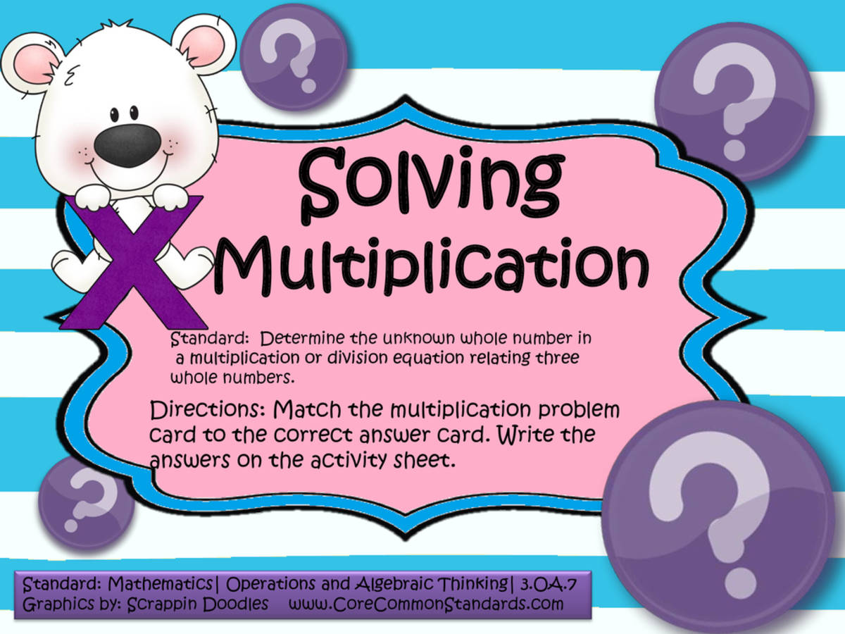 An educational teaching resource from Have Fun Teaching entitled 3.OA.7 Common Core Activity downloadable at Teach Simple.