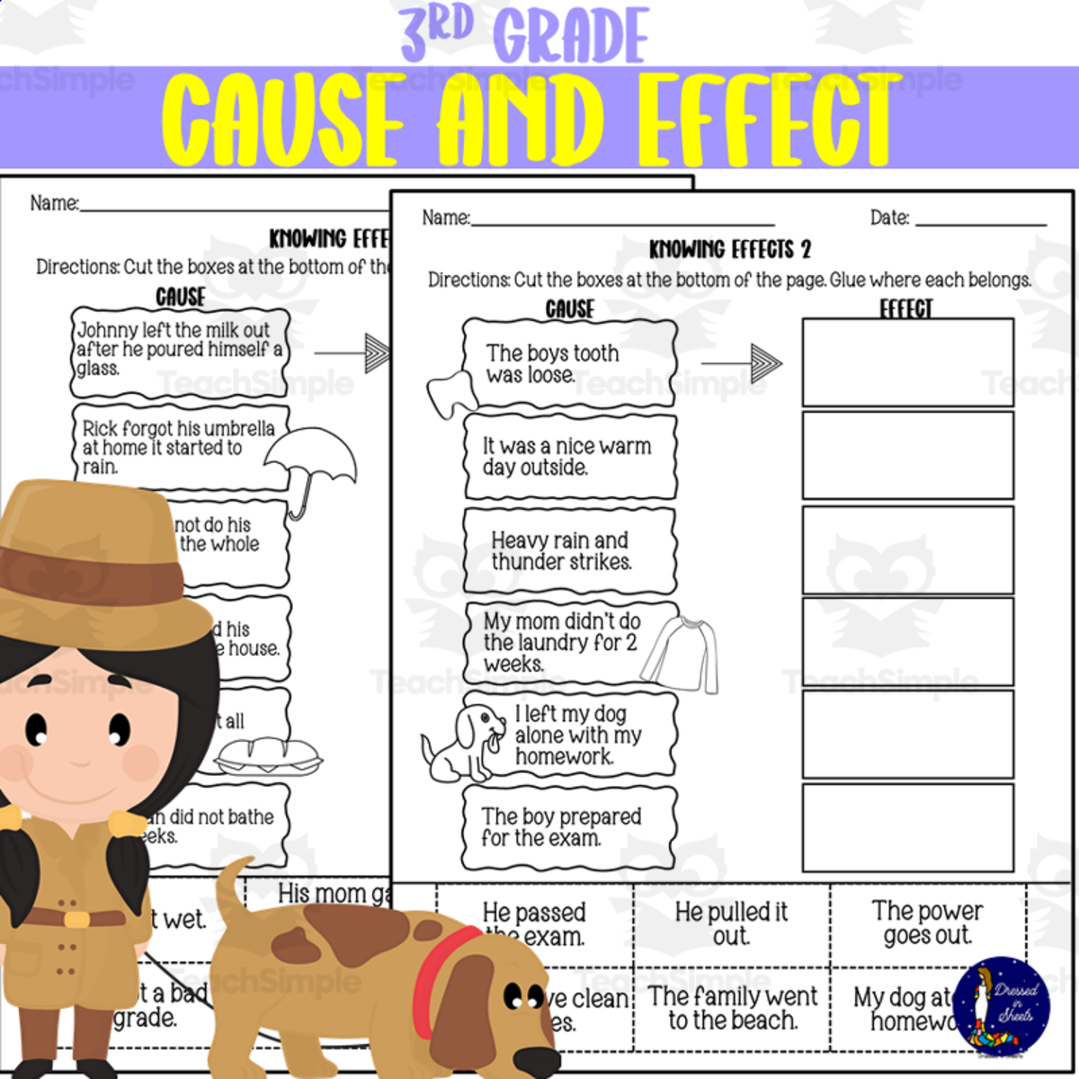 An educational teaching resource from Soumara Siddiqui entitled 3rd Grade Cause and Effect downloadable at Teach Simple.
