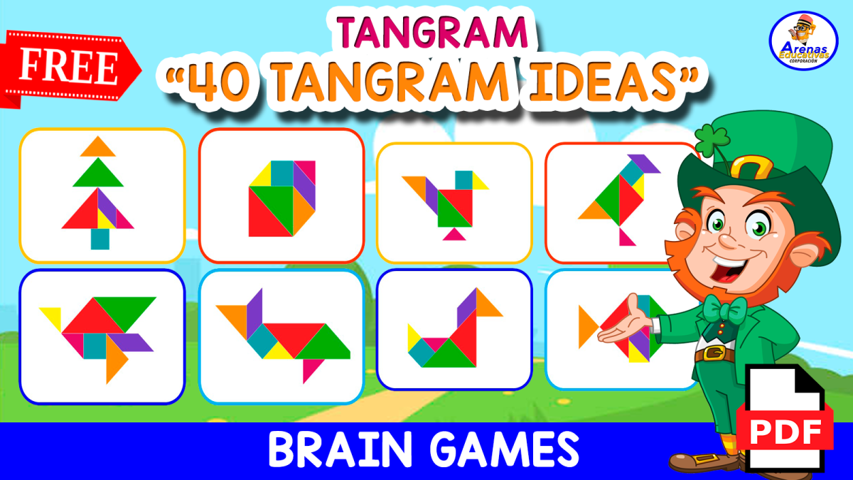 An educational teaching resource from EDITORIAL LAURA EDUCA entitled 40 TANGRAM IDEAS | Brain Games downloadable at Teach Simple.