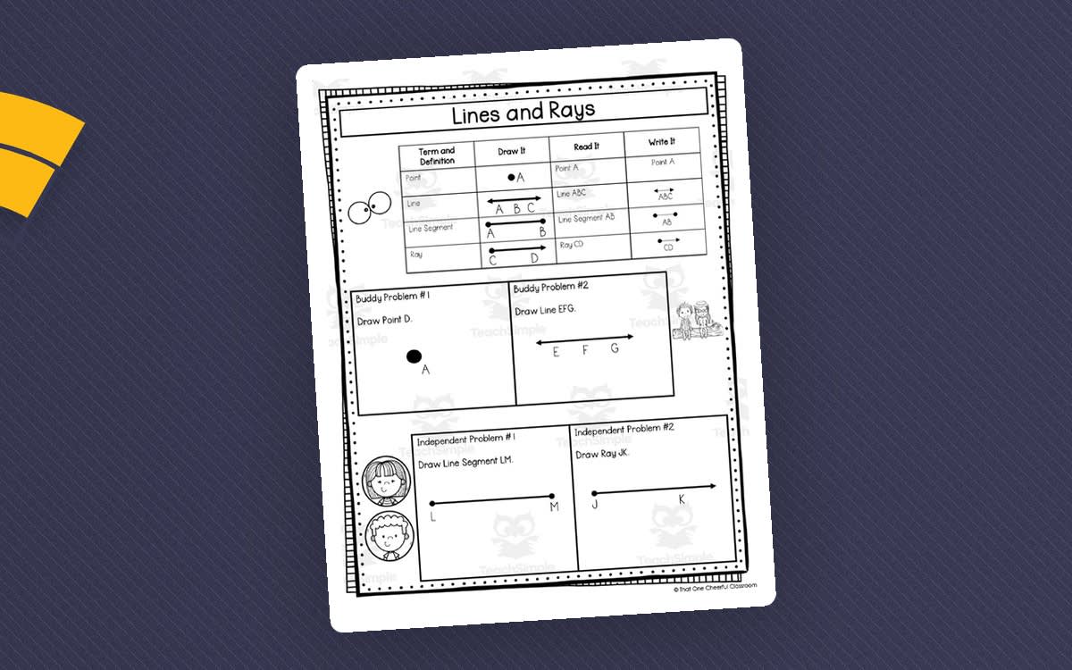 An educational teaching resource from That One Cheerful Classroom entitled 4th Grade Geometry Math Notes downloadable at Teach Simple.