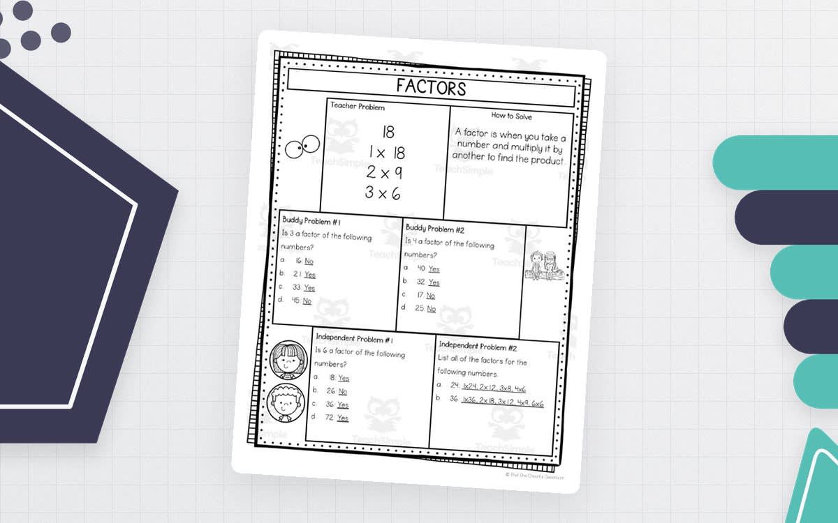 An educational teaching resource from That One Cheerful Classroom entitled 4th Grade Multiplication Math Notes downloadable at Teach Simple.