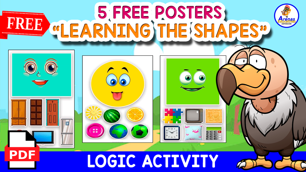 An educational teaching resource from EDITORIAL LAURA EDUCA entitled 5 FREE POSTERS | LEARNING THE SHAPES downloadable at Teach Simple.