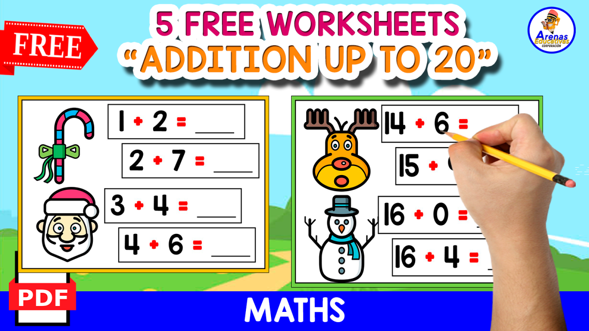An educational teaching resource from EDITORIAL LAURA EDUCA entitled 5 FREE WORKSHEETS | ADDITION UP TO 30 | CHRISTMAS THEMED downloadable at Teach Simple.