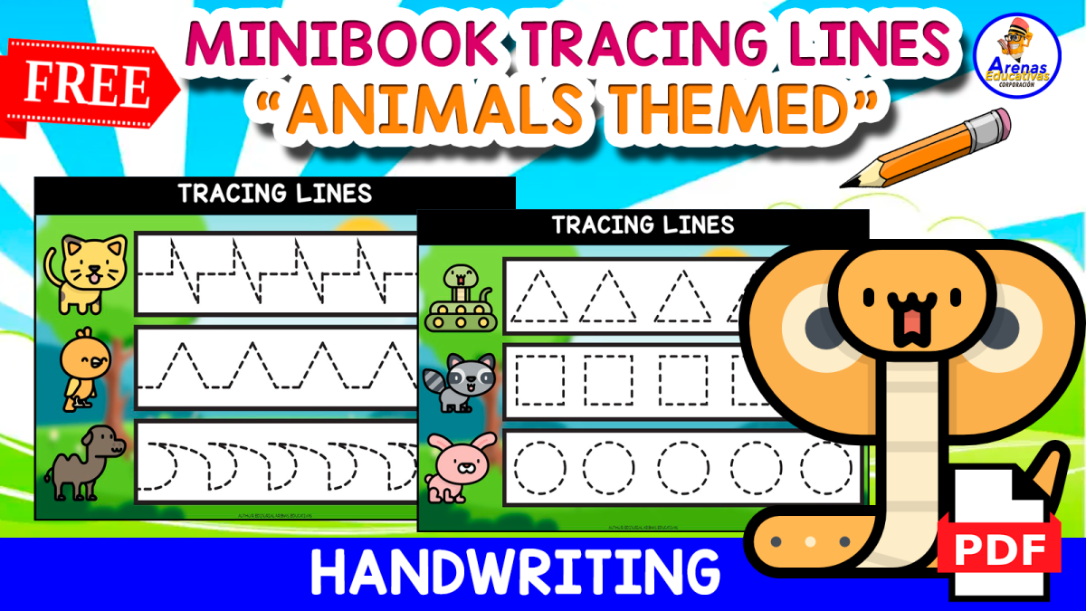 An educational teaching resource from EDITORIAL LAURA EDUCA entitled 5 FREE WORKSHEETS OF TRACING | Animals Themed downloadable at Teach Simple.