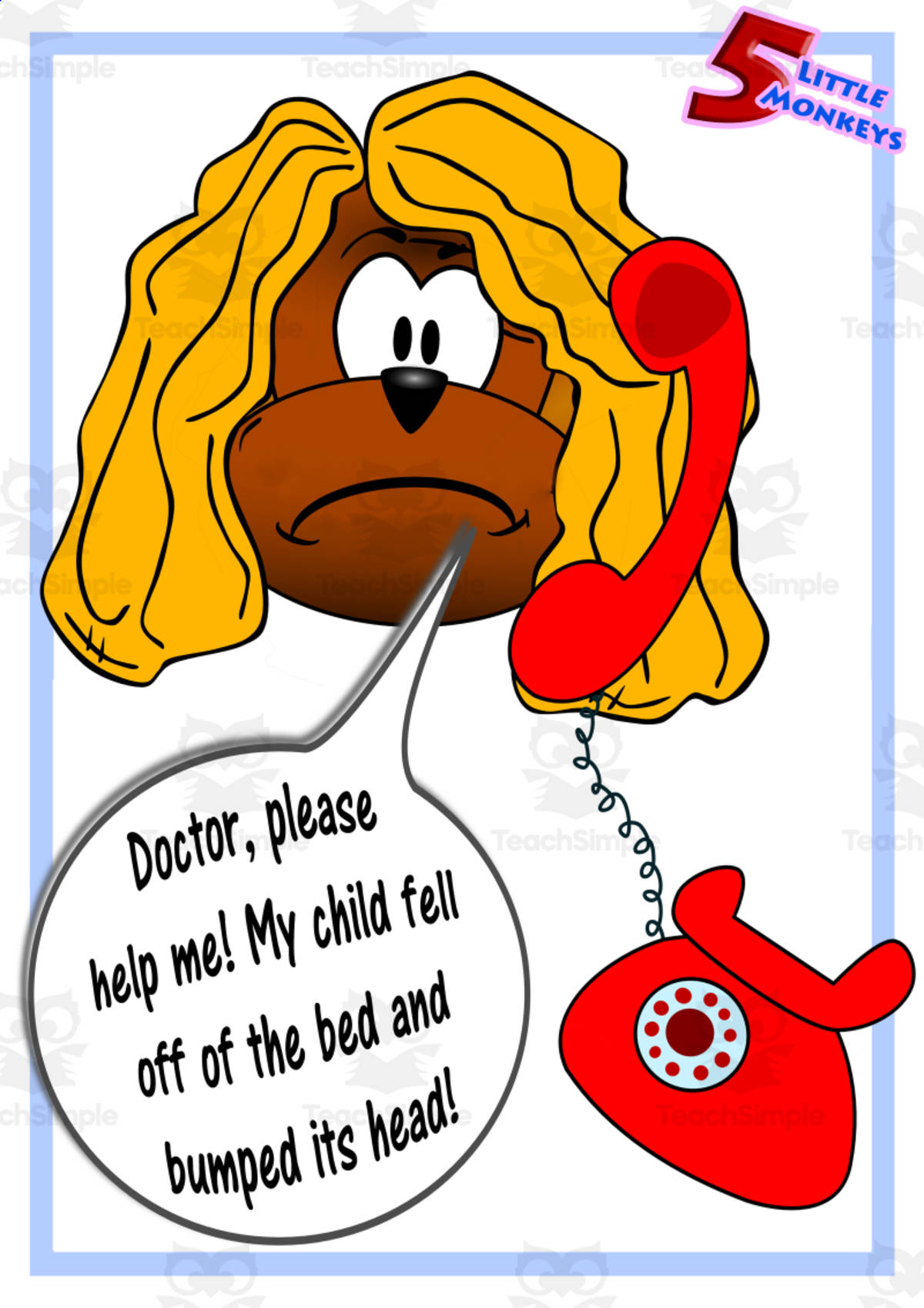 An educational teaching resource from Nathan entitled 5 Little Monkeys Clipart Set downloadable at Teach Simple.
