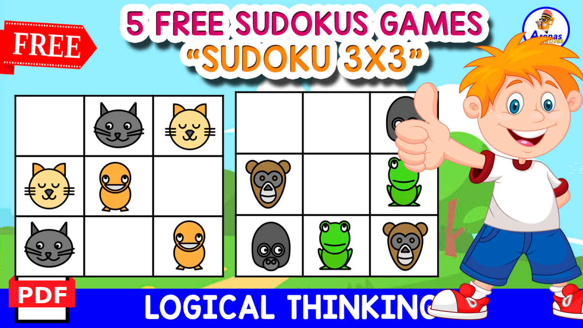 An educational teaching resource from EDITORIAL LAURA EDUCA entitled 5 SUDOKUS GAMES | ANIMALS THEMED downloadable at Teach Simple.