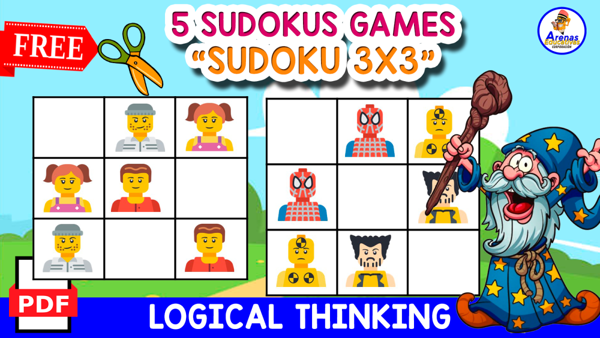An educational teaching resource from EDITORIAL LAURA EDUCA entitled 5 SUDOKUS OF LEGO | FREE RESOURCE downloadable at Teach Simple.