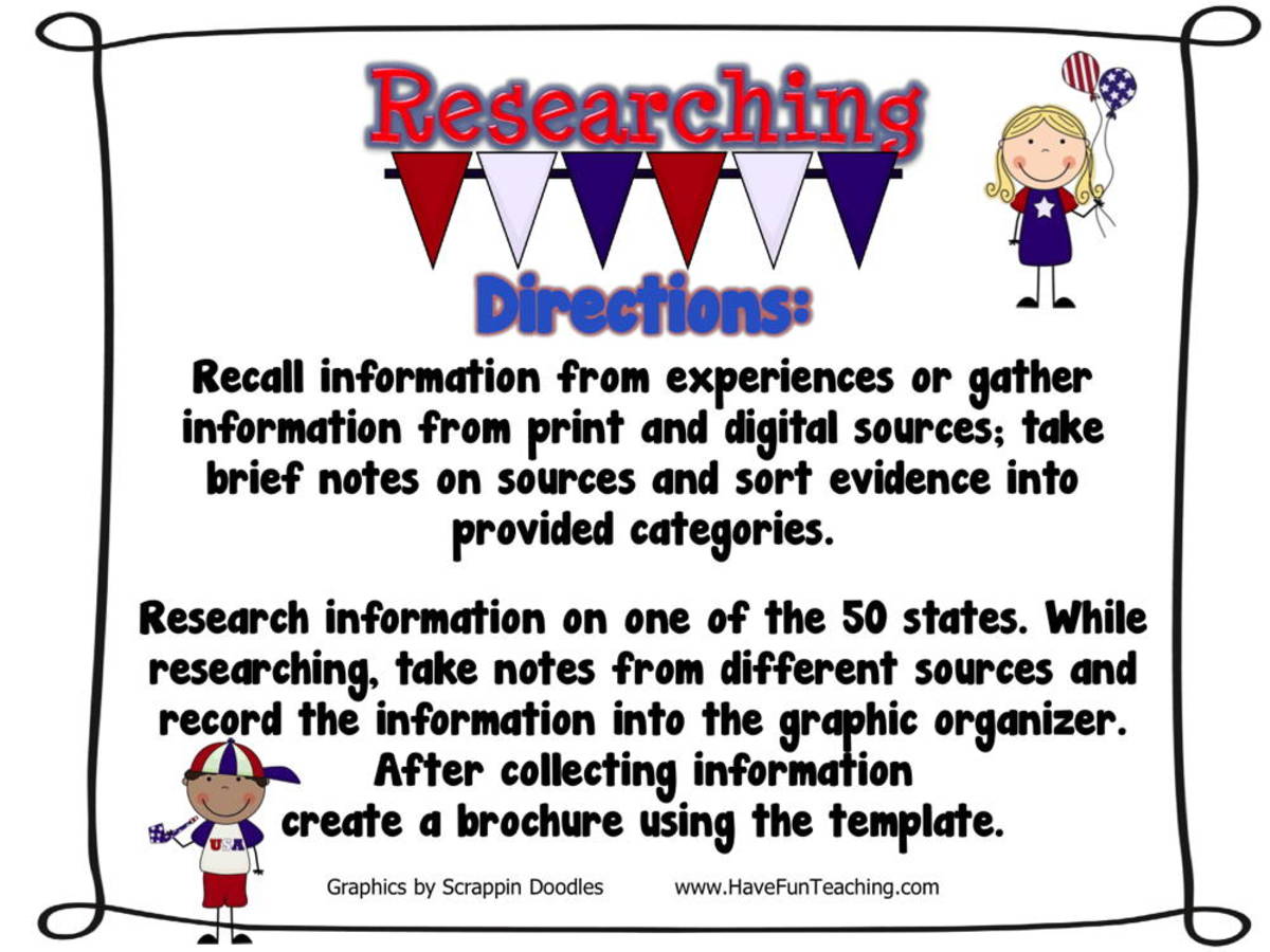 An educational teaching resource from Have Fun Teaching entitled 50 States Research Activity downloadable at Teach Simple.