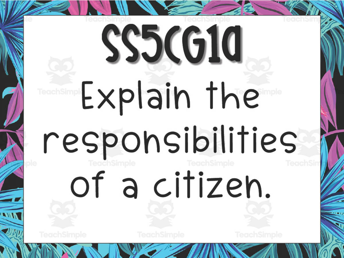 An educational teaching resource from Sarah Miller Tech entitled 5th Grade Georgia Social Studies Standards Set 2 downloadable at Teach Simple.