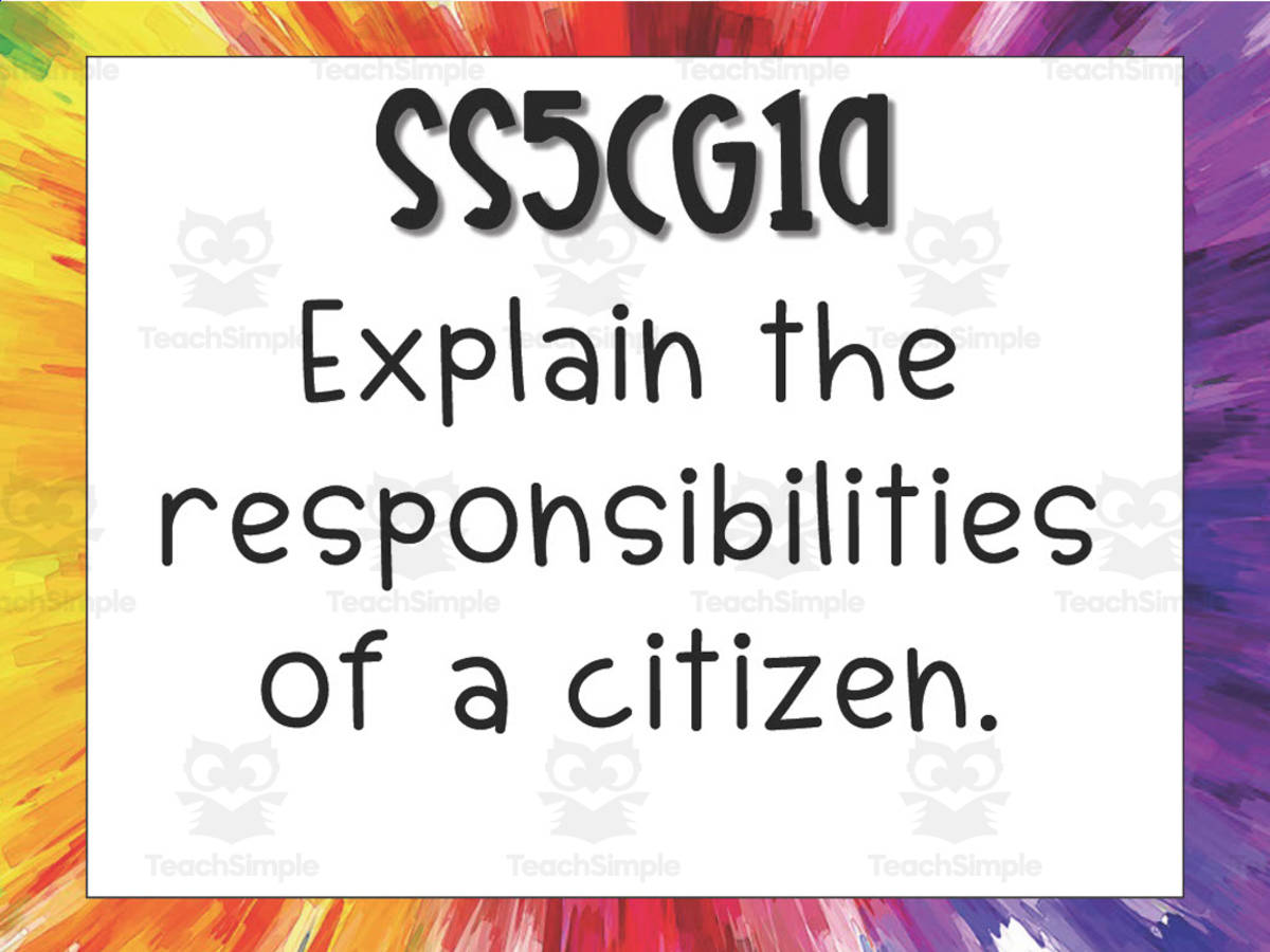 An educational teaching resource from Sarah Miller Tech entitled 5th Grade Georgia Social Studies Standards Set 4 downloadable at Teach Simple.