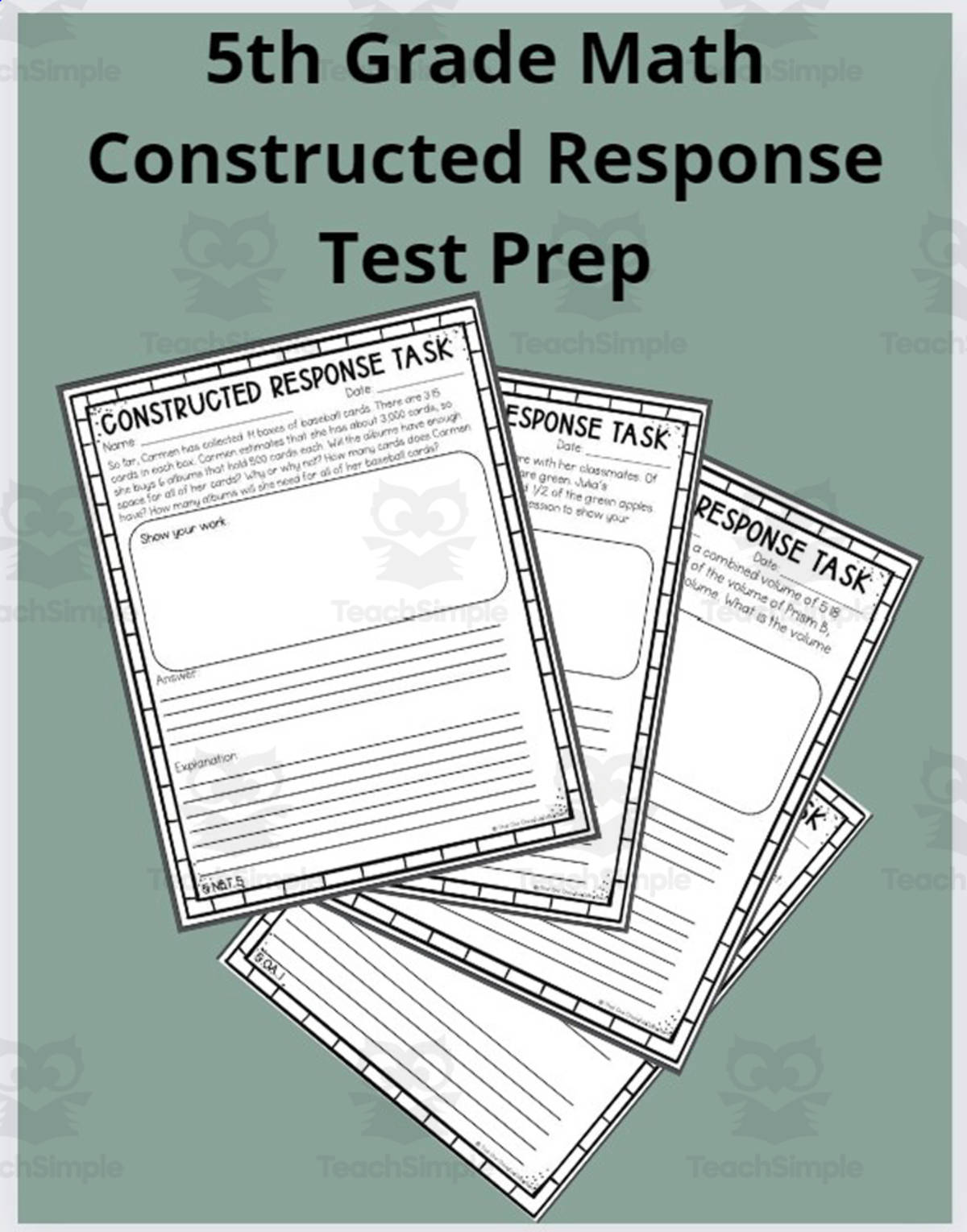 An educational teaching resource from That One Cheerful Classroom entitled 5th Grade Math Constructed Response Test Prep downloadable at Teach Simple.