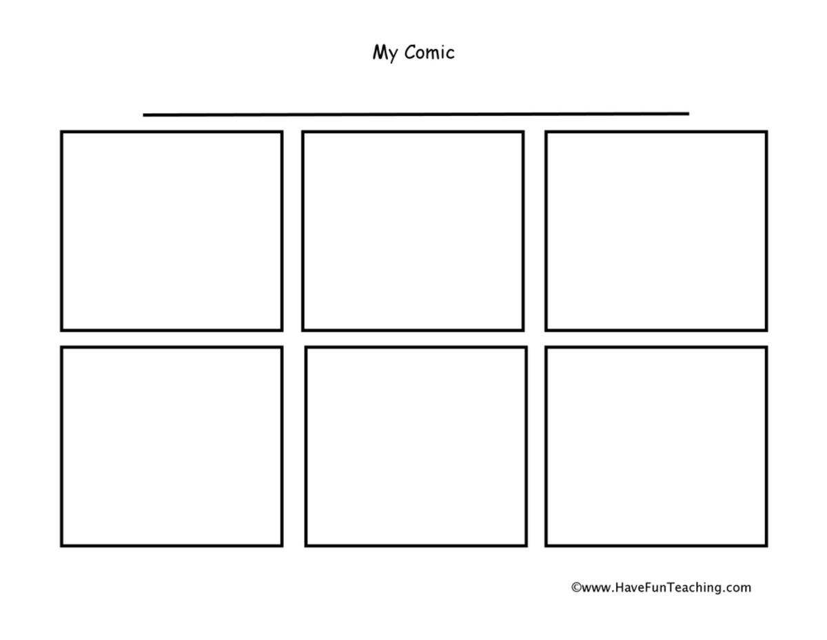 An educational teaching resource from Have Fun Teaching entitled 6 Boxes Comic Strip Worksheet downloadable at Teach Simple.
