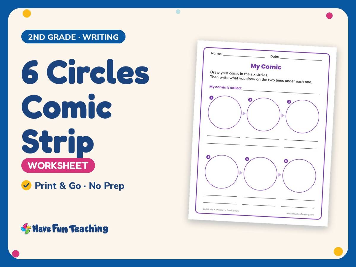 6 Circles Comic Strip Worksheet – 2nd Grade Comic Strips Practice preview