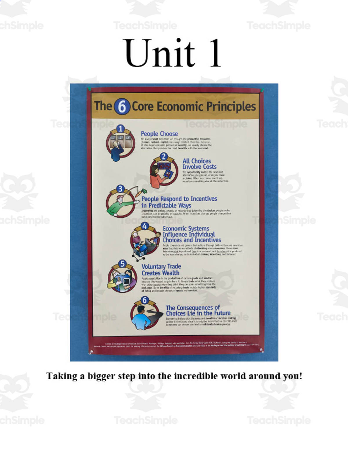 An educational teaching resource from BCM Creations entitled 6 Core Principles Handout downloadable at Teach Simple.