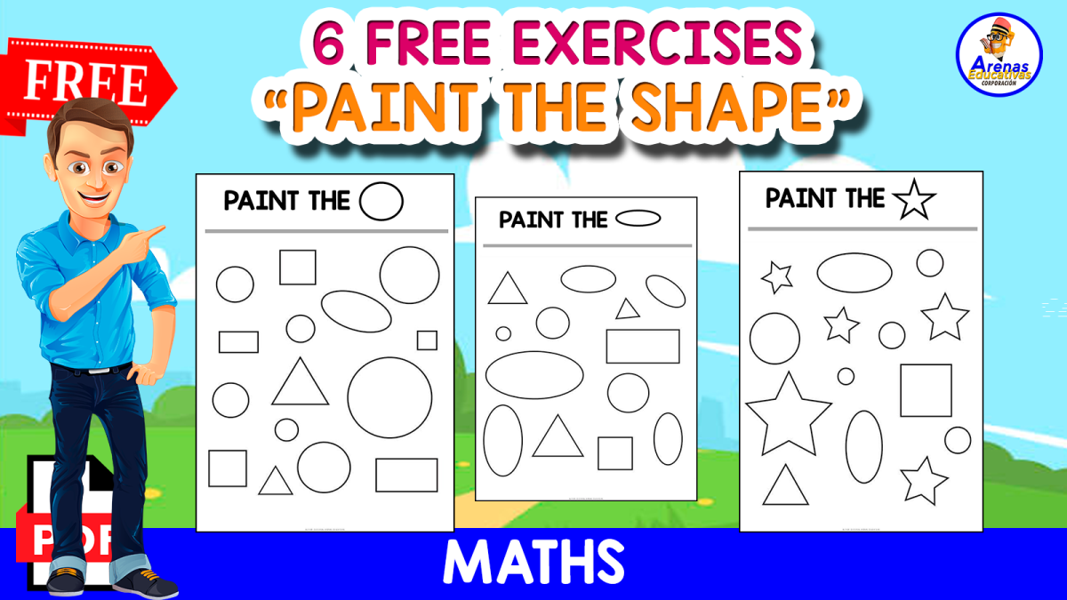 An educational teaching resource from EDITORIAL LAURA EDUCA entitled 6 FREE EXERCISES | PAINT THE SHAPE downloadable at Teach Simple.