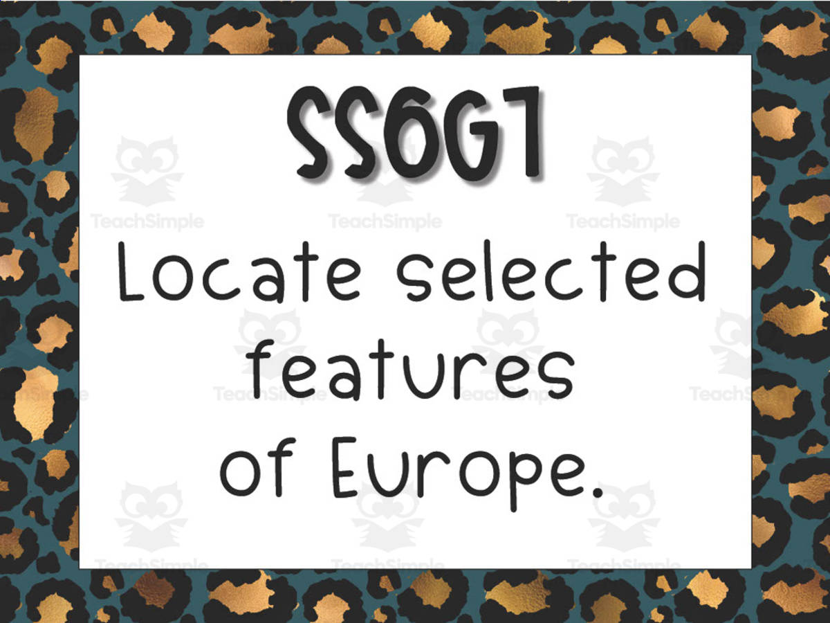 An educational teaching resource from Sarah Miller Tech entitled 6th Grade Georgia Social Studies Standards Set 1 downloadable at Teach Simple.