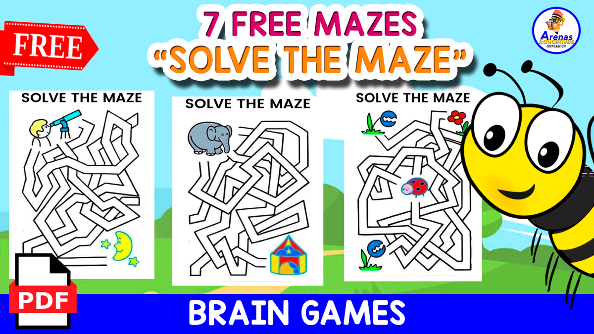 An educational teaching resource from EDITORIAL LAURA EDUCA entitled 7 FREE MAZES | SOLVE THE MAZE downloadable at Teach Simple.