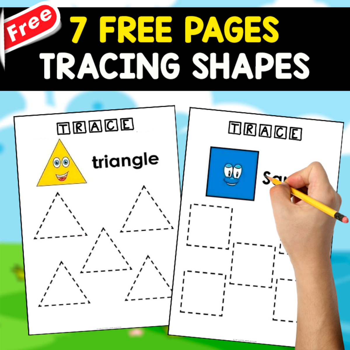 An educational teaching resource from EDITORIAL LAURA EDUCA entitled 7 FREE PAGES | TRACING SHAPES downloadable at Teach Simple.