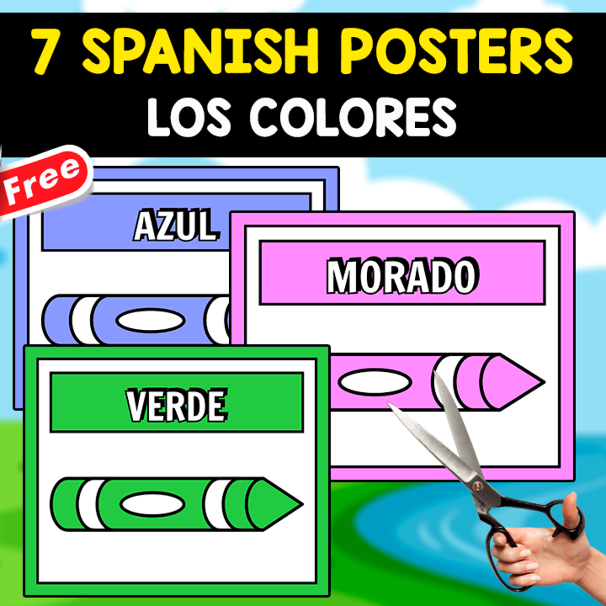 An educational teaching resource from EDITORIAL LAURA EDUCA entitled 7 SPANISH POSTERS | LOS COLORES downloadable at Teach Simple.
