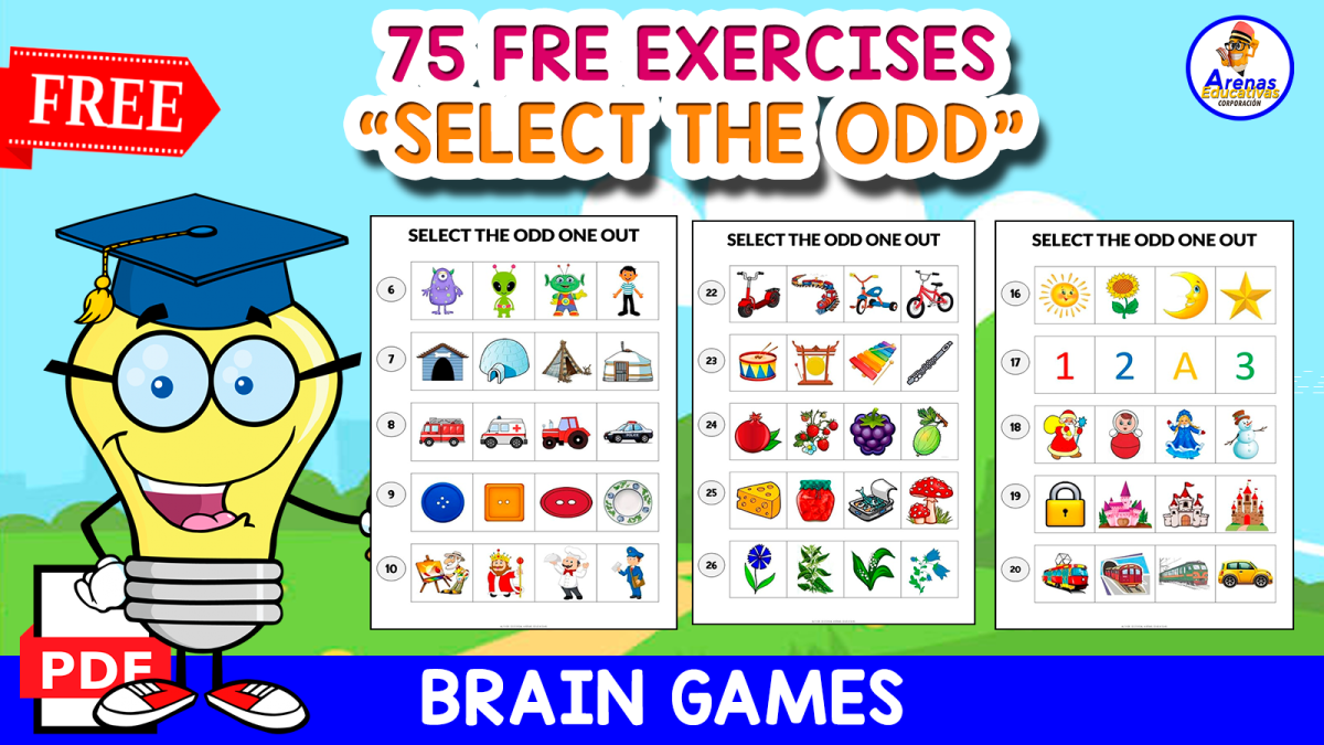 An educational teaching resource from EDITORIAL LAURA EDUCA entitled 75 FREE EXERCISES | SELECT THE ODD ONE OUT downloadable at Teach Simple.
