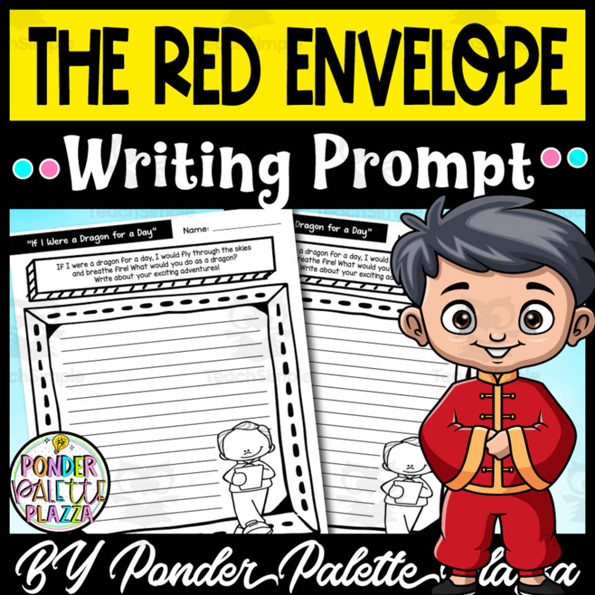 An educational teaching resource from Ponder Palette Plazza entitled A Magical Red Envelope - Chinese New Year Writing Prompt downloadable at Teach Simple.