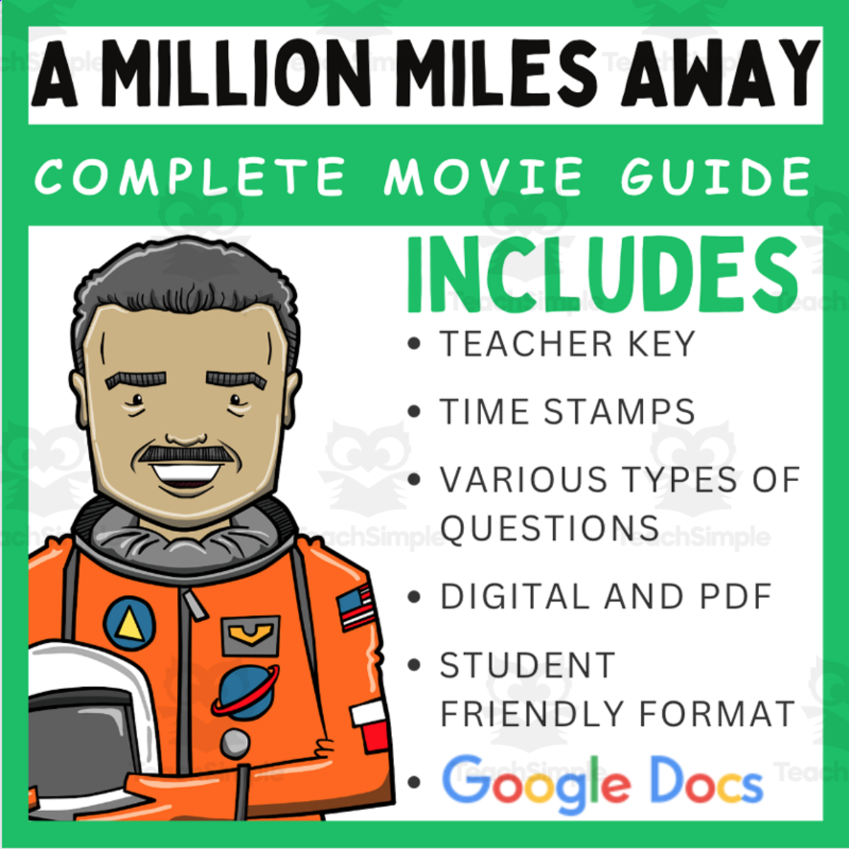 An educational teaching resource from EduPal Learning entitled A Million Miles Away: Complete Movie Guide downloadable at Teach Simple.