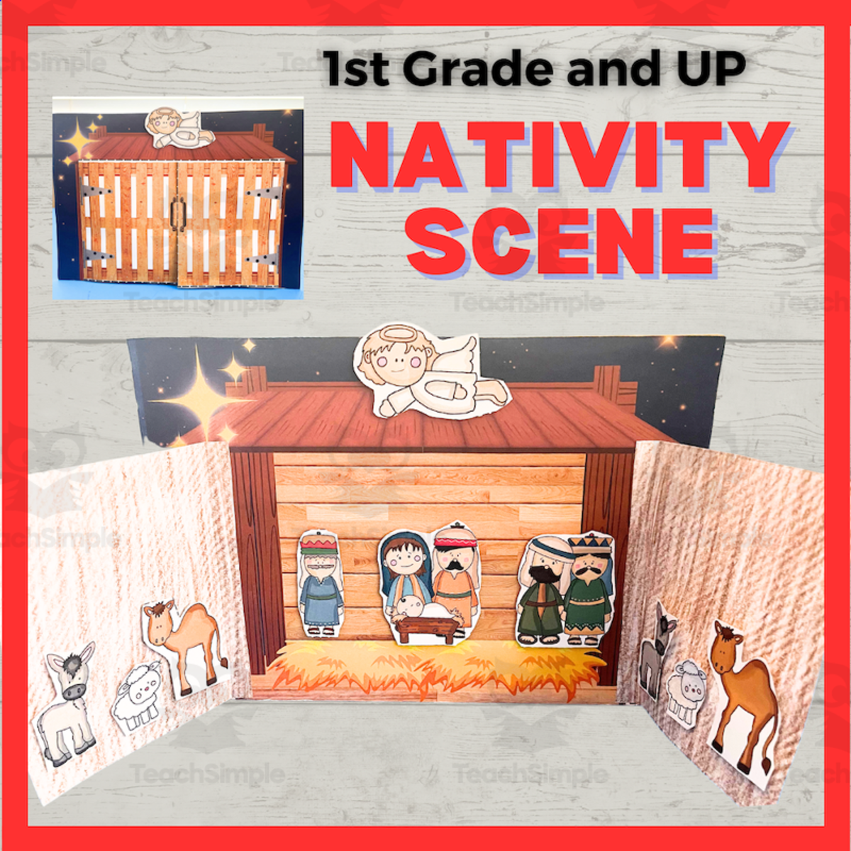 An educational teaching resource from The Kinder Lady entitled A Nativity Craft - The Birth of Jesus downloadable at Teach Simple.