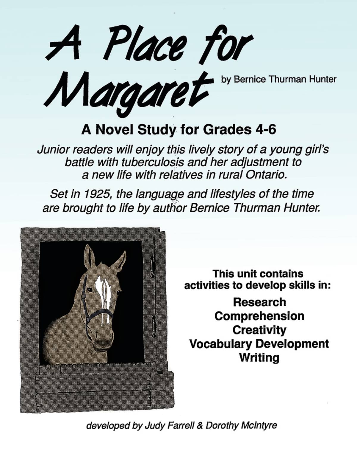 An educational teaching resource from Classroom Complete Press entitled A PLACE FOR MARGARET NOVEL STUDY Gr. 4-6 downloadable at Teach Simple.